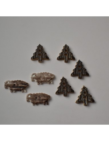 SET 9 BOTTONI STILE TIROLESE