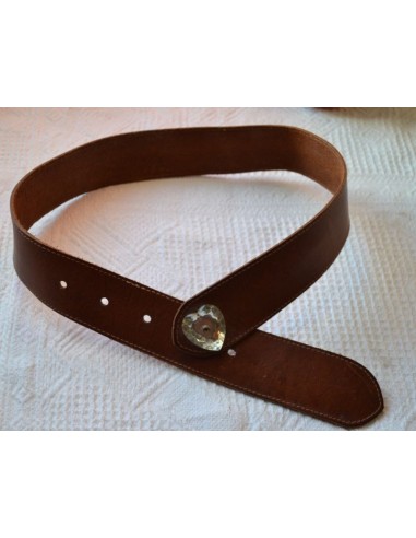CINTURA IN PELLE STILE TIROLESE tg. 65/80 cm