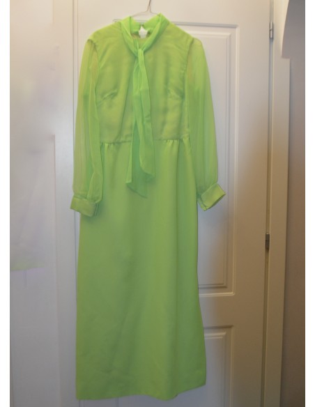 ELEGANTE ABITO VERDE  VINTAGE ANNI '70 / CARNEVALE  Tg.46