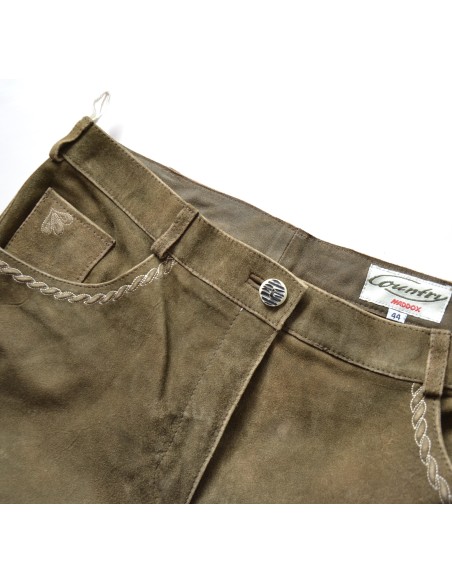 PANTALONI TG.42 PELLE DONNA STILE TIROLESE