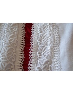 COPPIA TENDE PESANTI CON PIZZO FODERATE  185x160 cm