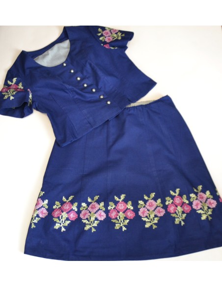 COMPLETO NERO tg. 40  GIACCA + GONNA TIROLESE VINTAGE