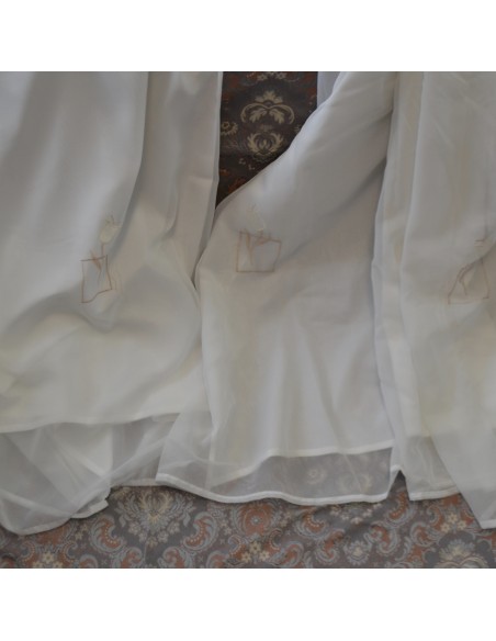 COPPIA TENDE IN PIZZO FODERATE IN STILE INGLESE  120x120 cm