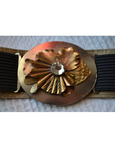 CINTURA IN PELLE STILE TIROLESE tg. 70/90 cm