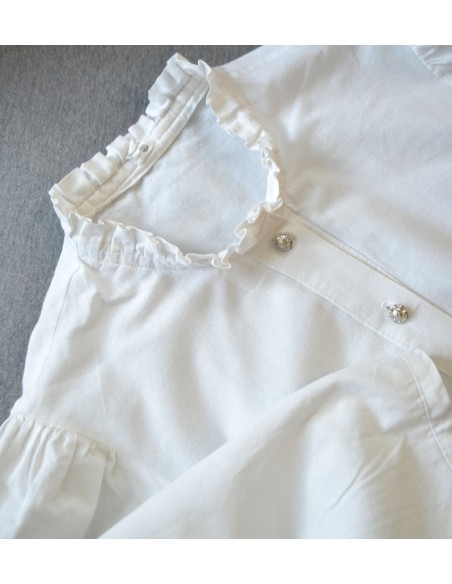 CAMICIA CORTA tg 46 STILE TIROLESE VINTAGE PIZZO