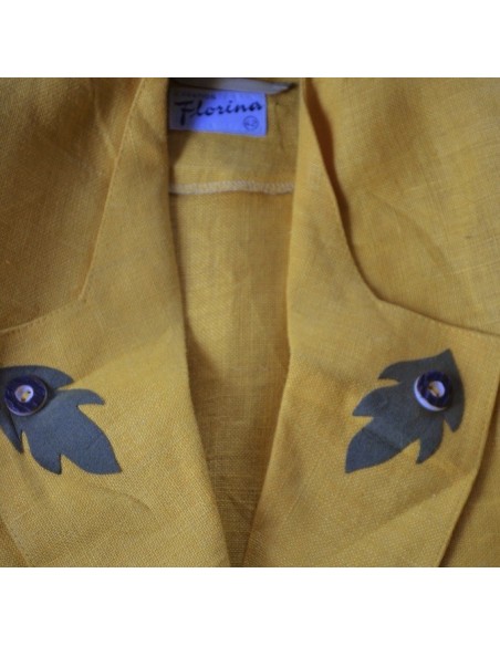 GIACCA LINO IN STILE TIROLESE  tg48 Vintage