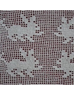 CENTRO "Coniglietti"REALIZZATO A MANO AD UNCINETTO 55x29 cm 2