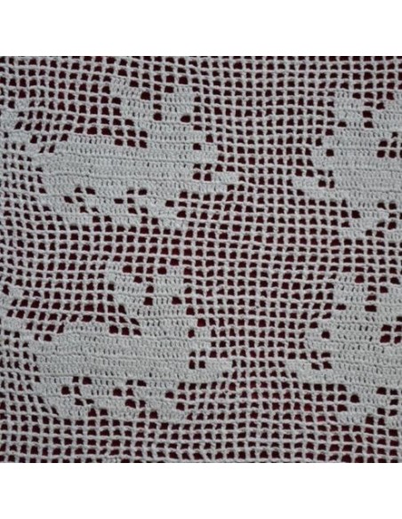 CENTRO "Coniglietti"REALIZZATO A MANO AD UNCINETTO 55x29 cm