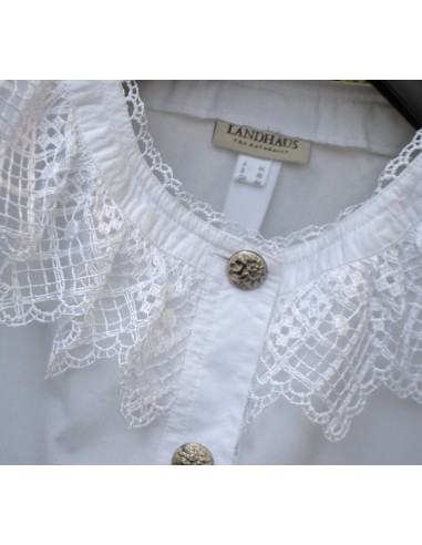 CAMICIA tg.48 CON PIZZO STILE TIROLESE