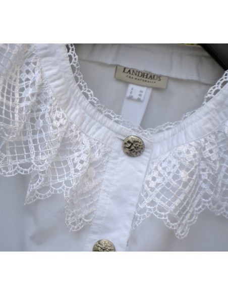 CAMICIA tg.48 CON PIZZO STILE TIROLESE