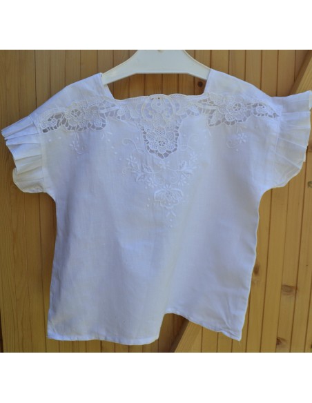 CAMICIA BIANCA BAMBINA  TG.6/7 VINAGE