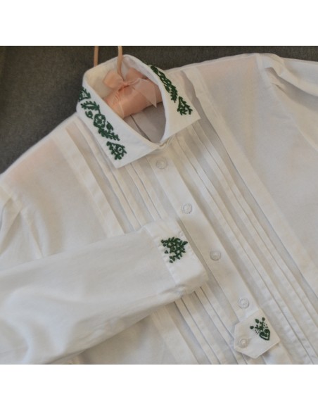CAMICIA tg.46/48 PIZZO STILE TIROLESE Alphorn