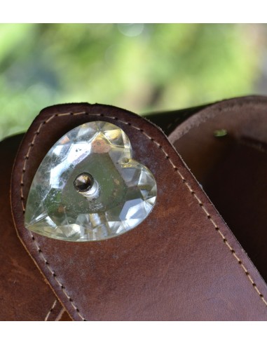 CINTURA IN PELLE STILE TIROLESE tg. 65/80 cm