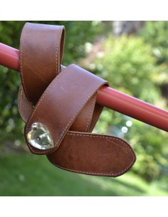 CINTURA IN PELLE STILE TIROLESE tg. 65/80 cm