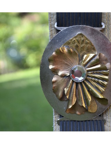 CINTURA IN PELLE STILE TIROLESE tg. 70/90 cm