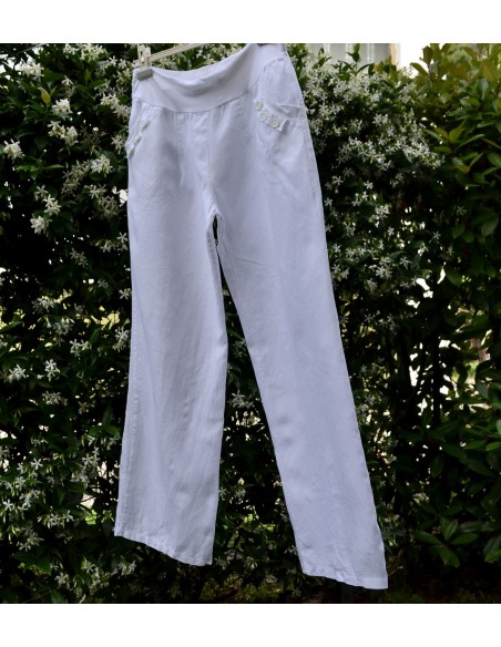 PANTALONI LINO BIANCO  tg 42