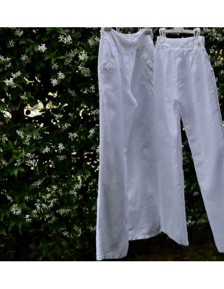 PANTALONI LINO BIANCO  tg 42