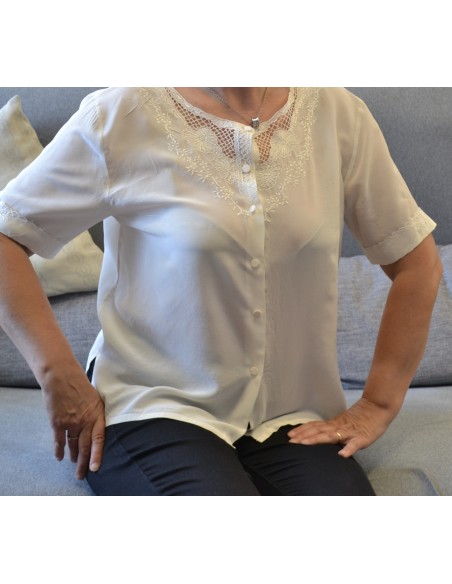CAMICIA IN SETA RICAMATA tg.L