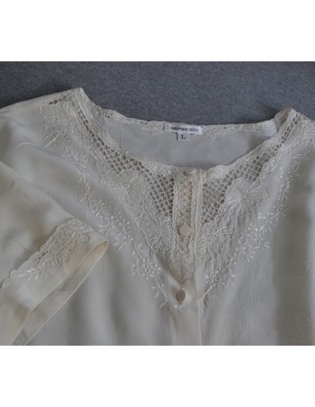 CAMICIA IN SETA RICAMATA tg.L