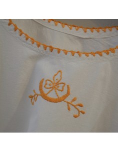 ANTICA CAMICIA DA NOTTE LUNGA RICAMATA A MANO 2