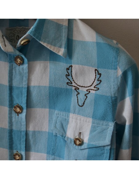 CAMICIA tg.46 STILE TIROLESE Os Verde