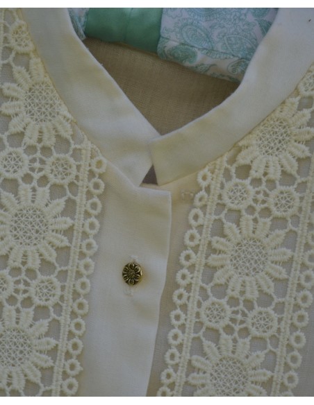 CAMICIA CORTA tg 46 STILE TIROLESE  PIZZO