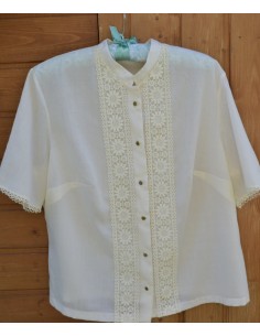 CAMICIA CORTA tg 46 STILE TIROLESE  PIZZO