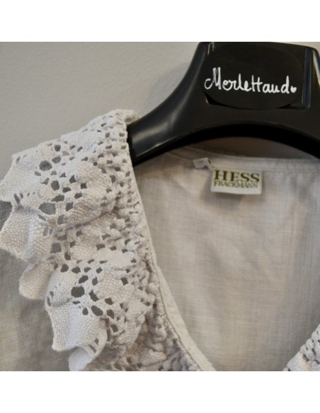 CAMICIA CORTA tg 42/44 STILE TIROLESE  CREMA