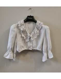 CAMICIA CORTA tg 42/44 STILE TIROLESE  CREMA
