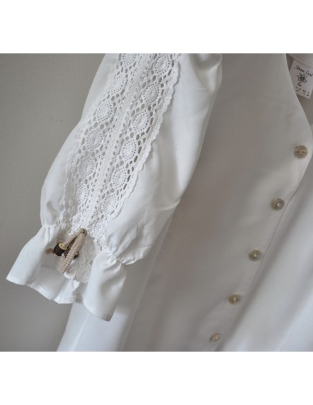 CAMICIA  tg 46 STILE TIROLESE MERLETTO Hess