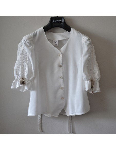 CAMICIA  tg 46 STILE TIROLESE MERLETTO Hess