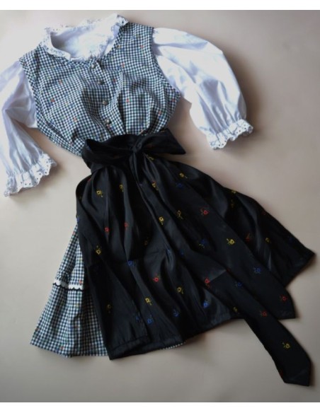 ABITO +CAMICIA + GREMBIULE IN STILE TIROLESE  tg. 158/ 11-12 anni