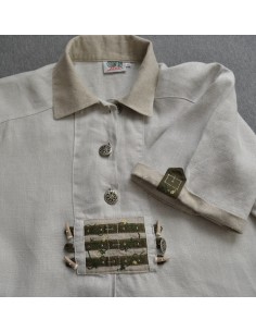 CAMICIA  tg 46  STILE TIROLESE lino Country Line 2