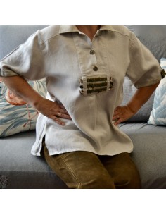 CAMICIA  tg 46  STILE TIROLESE lino Country Line