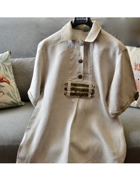 CAMICIA  tg 46  STILE TIROLESE lino Country Line