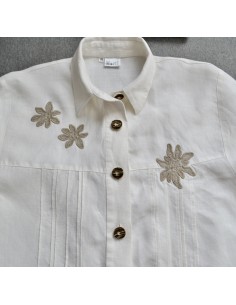 CAMICIA  tg 46  STILE TIROLESE lino Merit 2