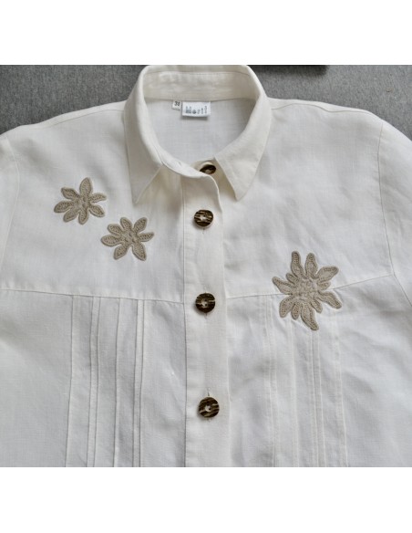 CAMICIA  tg 46  STILE TIROLESE lino Merit