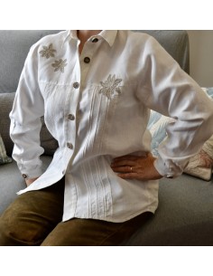 CAMICIA  tg 46  STILE TIROLESE lino Merit