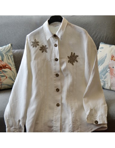 CAMICIA  tg 46  STILE TIROLESE lino Merit