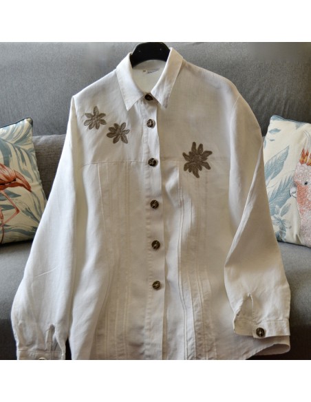 CAMICIA  tg 46  STILE TIROLESE lino Merit