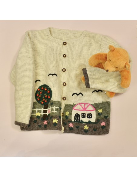 GIACCA MAGLIONE LANA  TIROLESE  tg 6/7 annig 6/7 anni