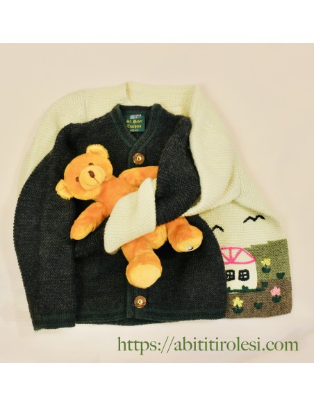GIACCA MAGLIONE LANA  TIROLESE  tg 6/7 annig 6/7 anni
