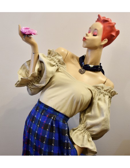 CAMICIA ECRU STILE  TIROLESE Tg 42/44  Hess