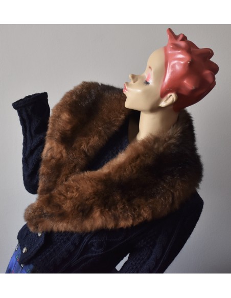 COLLO VINTAGE DI PELLICCIA VERA