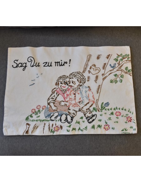 ANTICA FEDERA CON RICAMO A MANO 47x33cm