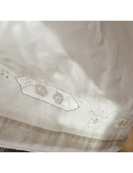 ANTICA  SOTTOVESTE /CAMICIA DA NOTTE RICAMO A MANO