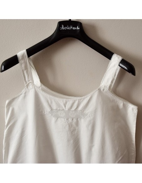 ANTICA  SOTTOVESTE /CAMICIA DA NOTTE RICAMO A MANO