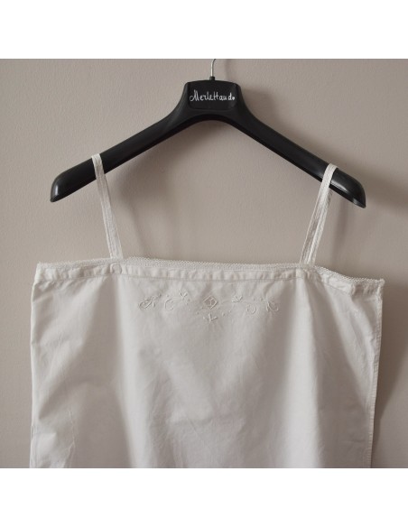 ANTICA  SOTTOVESTE /CAMICIA DA NOTTE RICAMO A MANO