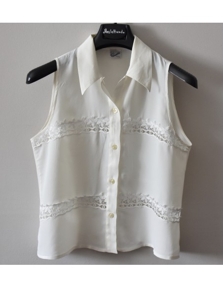 CAMICIA CREMA CON PIZZO  tg.42/44