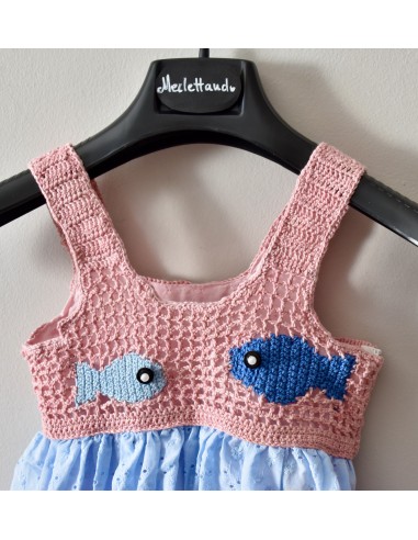 VESTITINO  MARE  BAMBINA tg. 3 anni UNCINETTO
